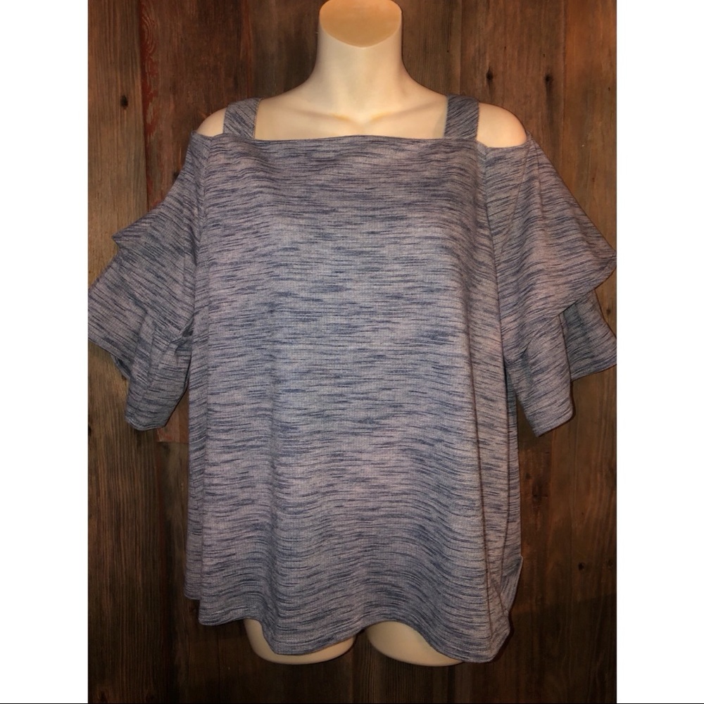 Chico’s Cold Shoulder Ruffle Sleeve Shirt